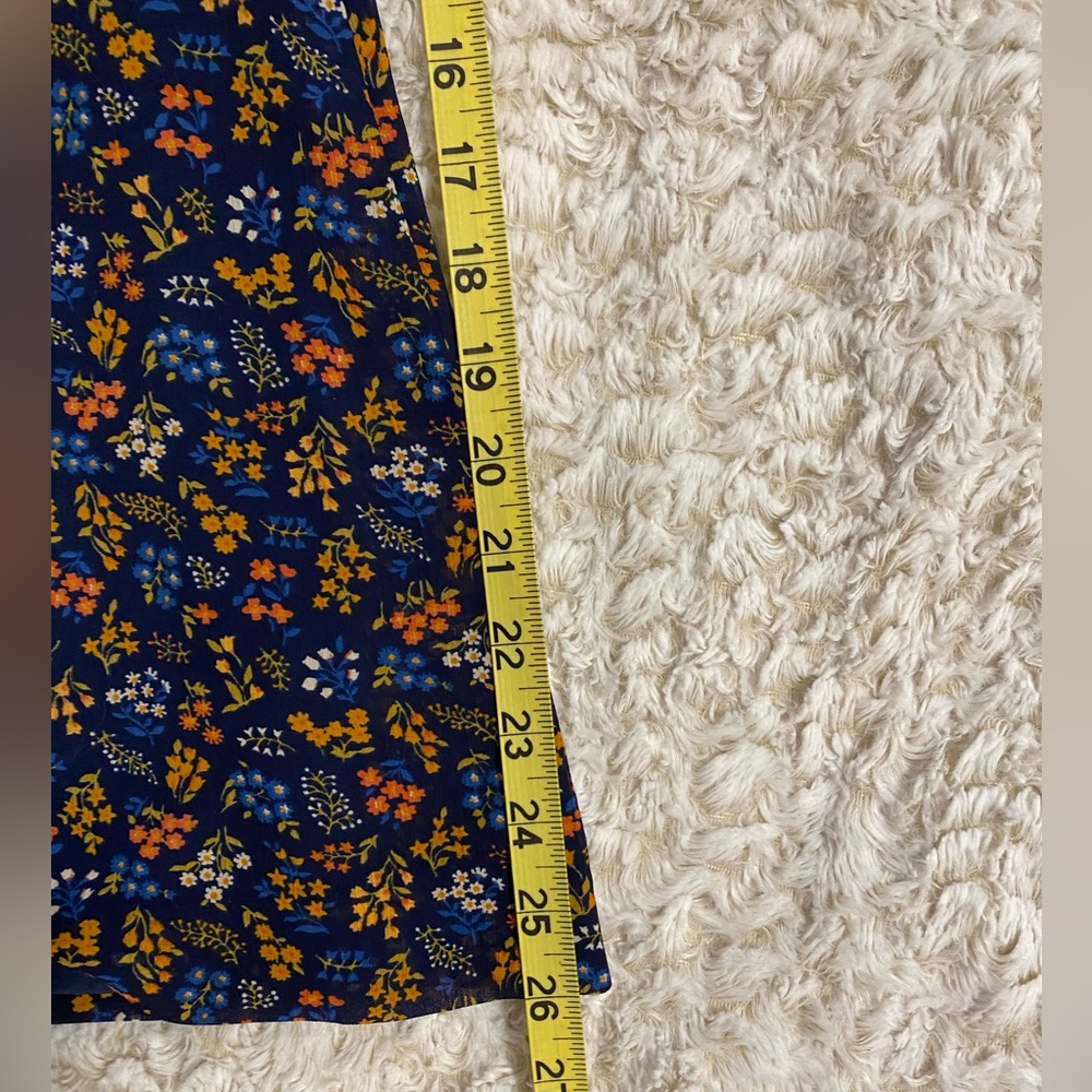 Madewell Blue Floral Mini Dress with Bow Detail on Chest - Picture 7 of 9